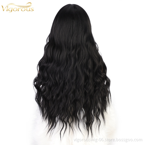 Vigorous Factory wholesale cheap lace wig Lace front synthetic wigs For Black woman Long Body Wave Kinky Curly Hair